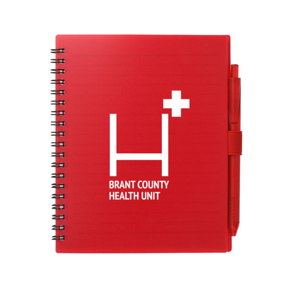 Add Your Logo: Recycled Spiral Notebook w/ RPET Pen